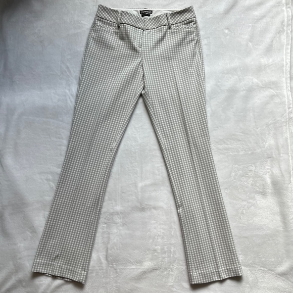 EXPRESS Columnist Gray & White Gingham Dress Pants Size 2R - Picture 3 of 8